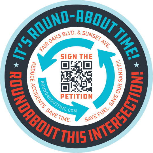 Round-About Time sticker with QR code